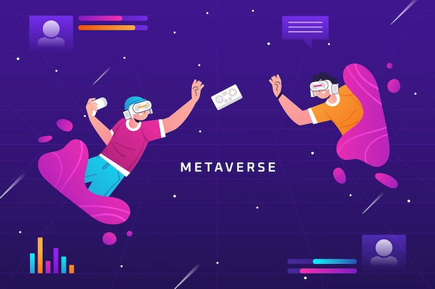 Gratis vector verloop metaverse achtergrond