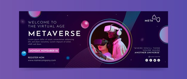 Verloop metaverse concept facebook omslag