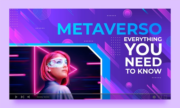 Gratis vector verloop metaverse concept youtube thumbnail