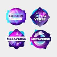 Gratis vector verloop metaverse conceptlabels