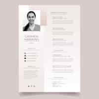 Gratis vector verloop minimalistische verpleegster cv-sjabloon