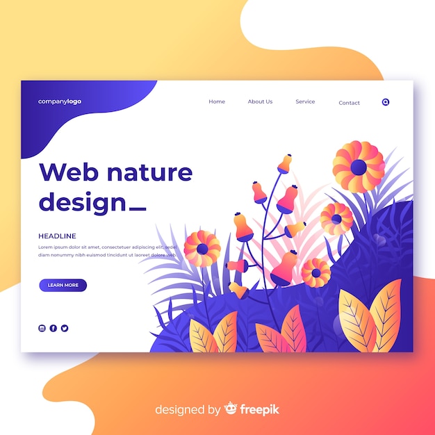 Gratis vector verloop natuur webdesign