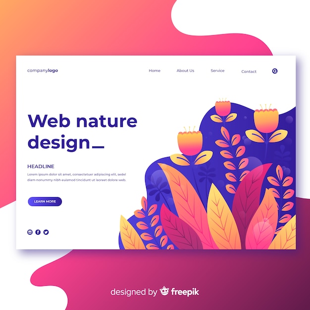 Gratis vector verloop natuur webdesign