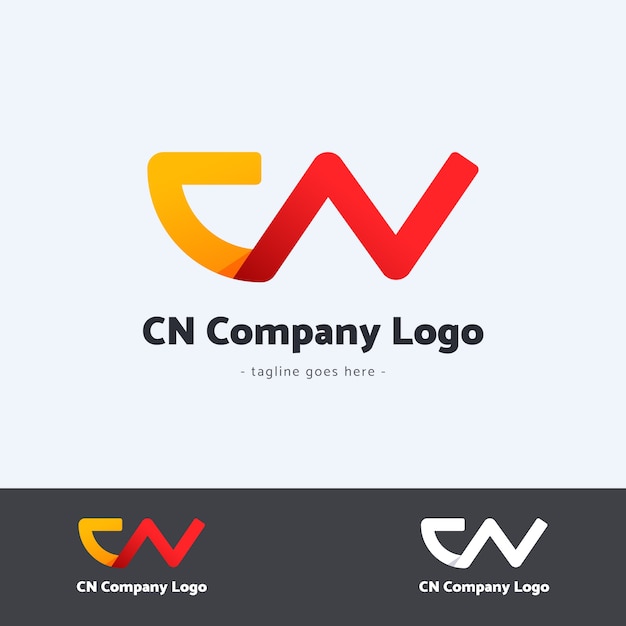 Gratis vector verloop nc of cn logo sjabloon