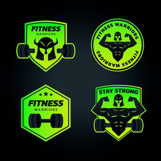 Gratis vector verloop neon gym trainingslabels