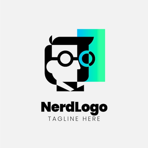 Verloop nerd logo sjabloon