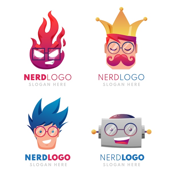 Gratis vector verloop nerd logo sjabloon