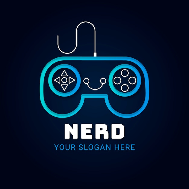 Gratis vector verloop nerd logo sjabloon