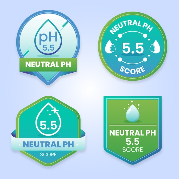 Gratis vector verloop neutrale ph-labels