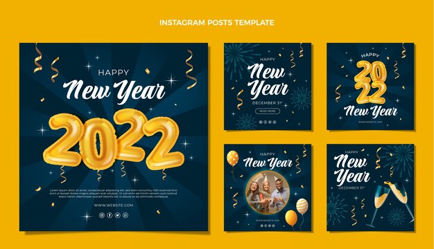 Verloop nieuwjaar instagram posts collectie