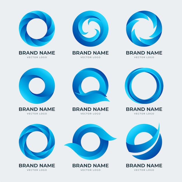 Gratis vector verloop o logo pack