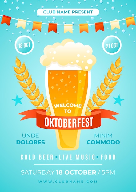 Gratis vector verloop oktoberfest verticale postersjabloon