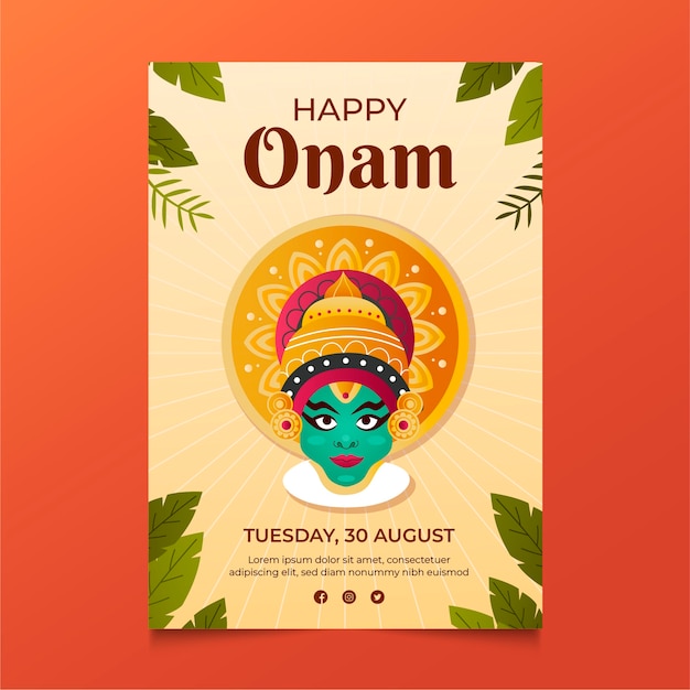 Verloop onam verticale postersjabloon