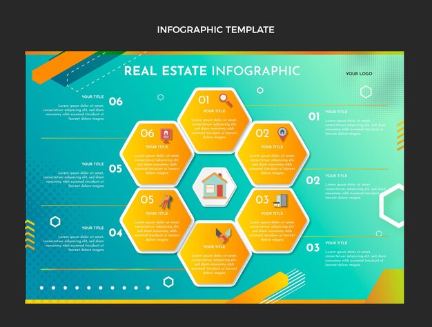 Gratis vector verloop onroerend goed infographic