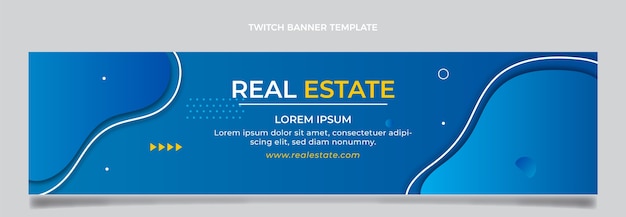 Gratis vector verloop onroerend goed twitch banner