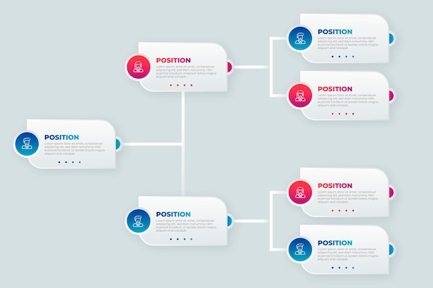 Gratis vector verloop organigram infographic