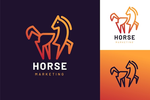 Verloop paard logo ontwerp