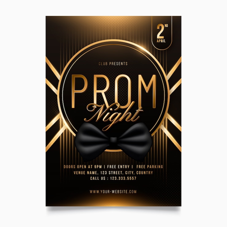 Gratis Vector verloop prom verticale flyer-sjabloon