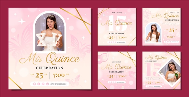 Verloop quinceanera instagram posts collectie