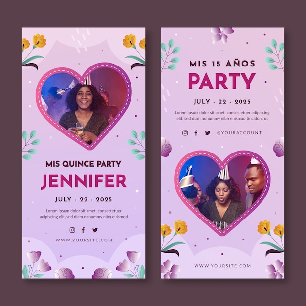 Verloop quinceanera verticale banners pack