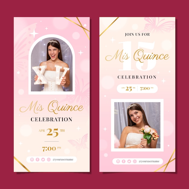 Verloop quinceanera verticale banners pack