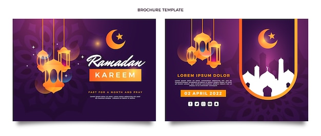 Gratis vector verloop ramadan brochure sjabloon