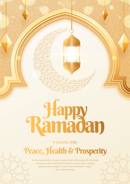 Gratis vector verloop ramadan wenskaartsjabloon