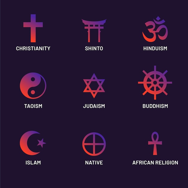 Gratis vector verloop religieus symbool collectie