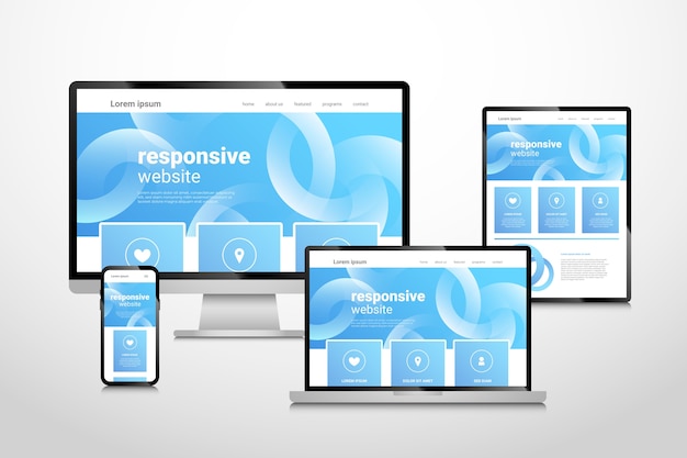 Gratis vector verloop responsief website-ontwerp