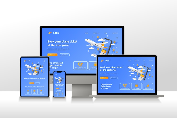 Gratis Vector verloop responsief website-ontwerp