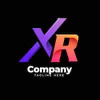 Gratis vector verloop rx of xr logo sjabloon