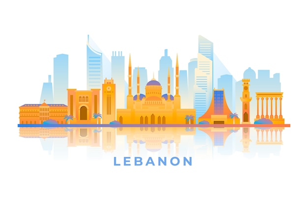 Verloop skyline van de natie van Libanon