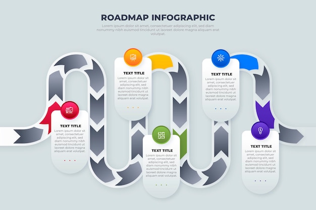 Gratis vector verloop stappenplan infographic sjabloon