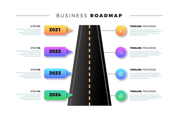 Verloop stappenplan infographic sjabloon