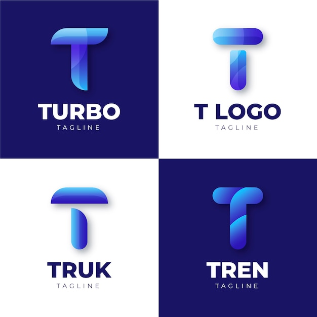 Gratis vector verloop t-logo sjabloon
