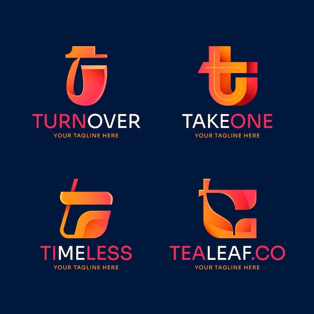 Verloop t-logo sjabloonontwerp