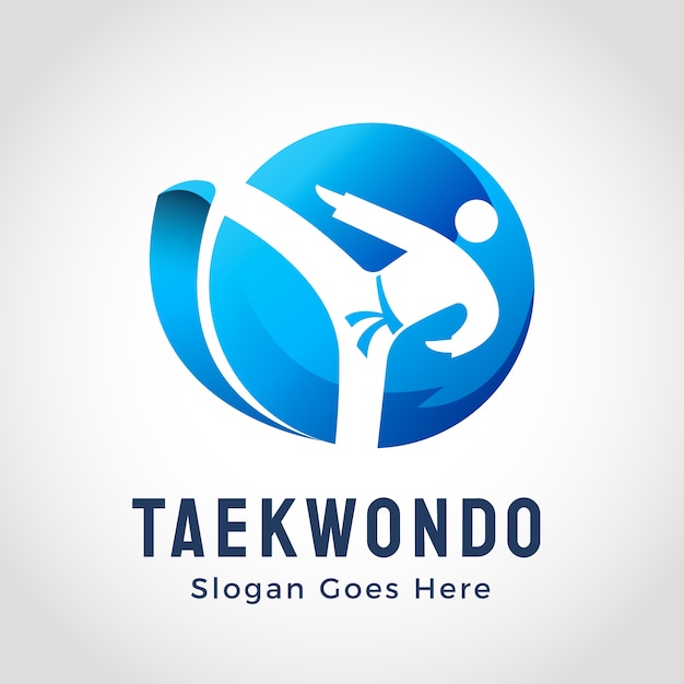 Verloop taekwondo logo ontwerpsjabloon