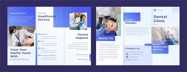 Verloop tandheelkundige kliniek brochure sjabloon