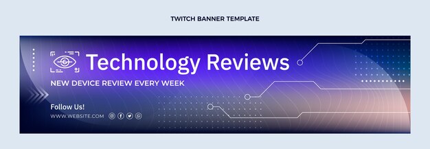 Verloop textuur technologie twitch banner