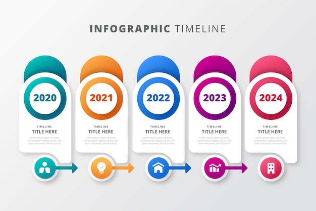 Verloop tijdlijn infographic sjabloon