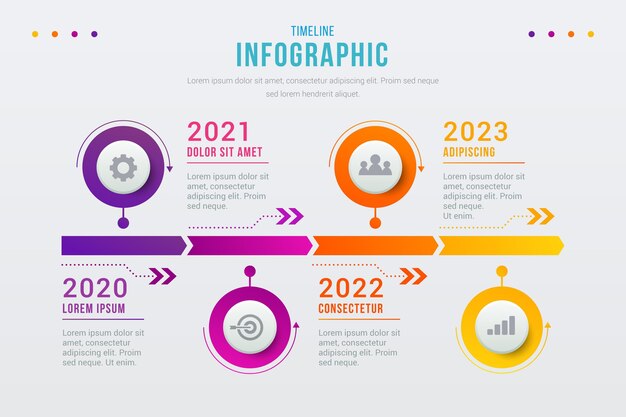 Verloop tijdlijn infographic sjabloon