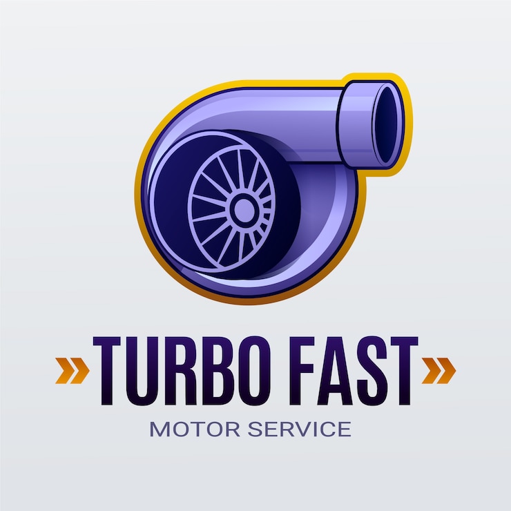 Gratis Vector verloop turbo-logo-ontwerp
