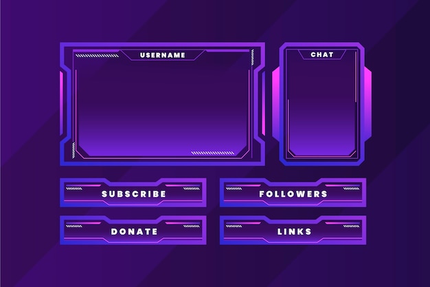 Gratis vector verloop twitch-panelen