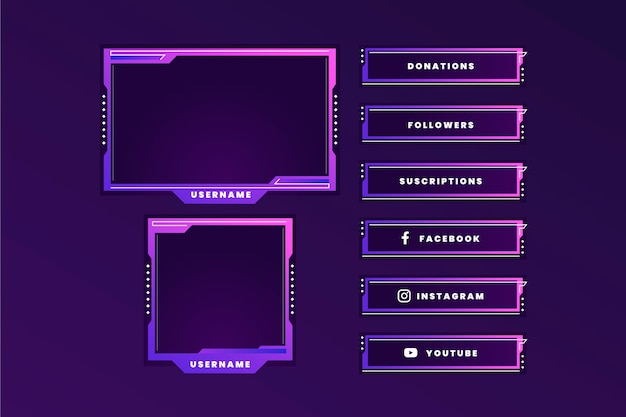 Gratis vector verloop twitch-panelen