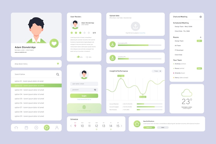 Gratis Vector verloop ui kit collectie
