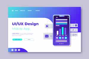 Gratis vector verloop ui/ux-websjabloon