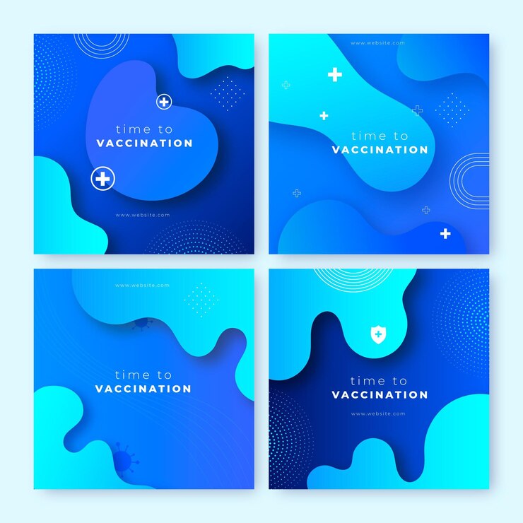 Gratis Vector verloop vaccin instagram postverzameling