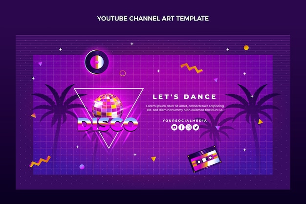 Verloop vaporwave disco party youtube channel art