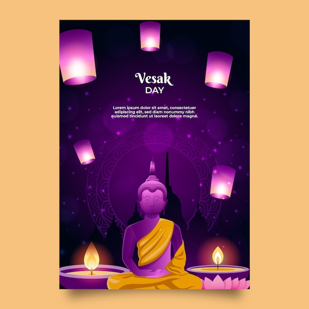 Verloop vesak poster sjabloon