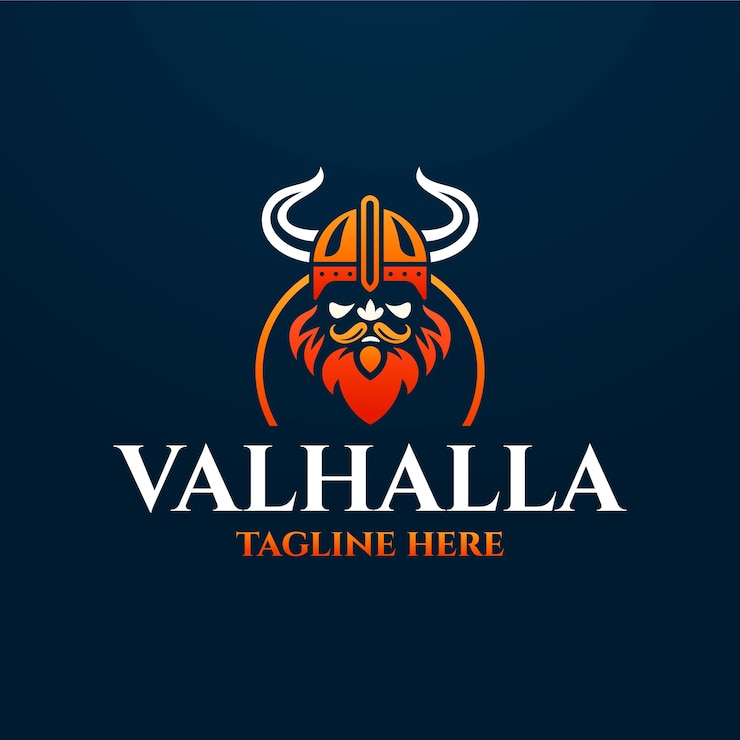 Gratis Vector verloop viking logo sjabloon